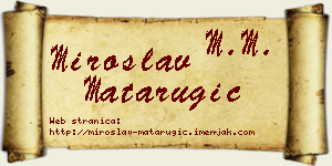 Miroslav Matarugić vizit kartica